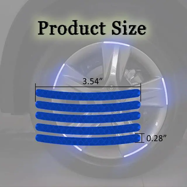 Alt view image 2 of 7 - Car Wheel Reflective Decorative Strip, Night Safety Warning Stickers, 20PCS | Anti-Scratch Rim Decals for Cars, Motorcycles, Bicycles, Automotive Exterior Tire Rims Sticker Accessories