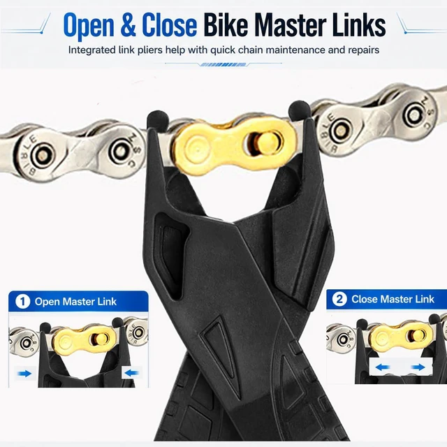 Alt view image 4 of 7 - 2-in-1 Bike Tire Levers and Master Link Pliers for Roadside Repairs | Compact bicycle repair tool with tire levers, quick link pliers, valve deflator, chain hook and spare link storage