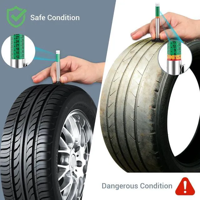 Alt view image 2 of 6 - INBOF 4 Pack Tire Tread Depth Gauge, Color Coded Tire Depth Gauge Tool 32nds