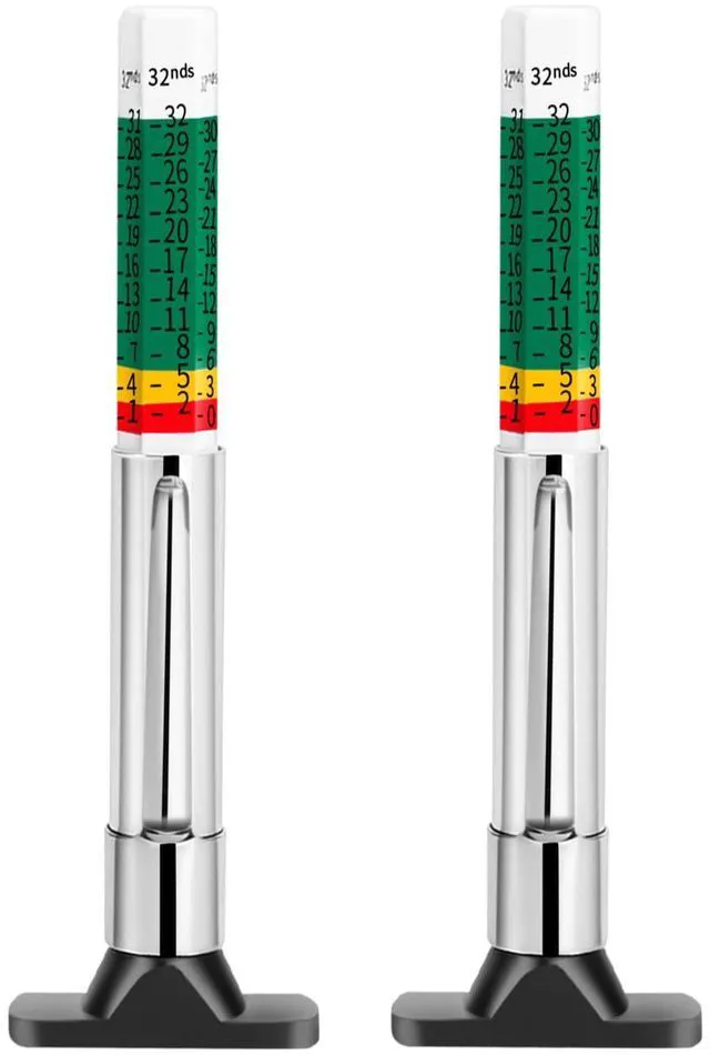 Main image of Depth Gauge,Tire Tread Gauge Color Coded,Tread Depth Gauge in 1/32 inch(Pack of 2)