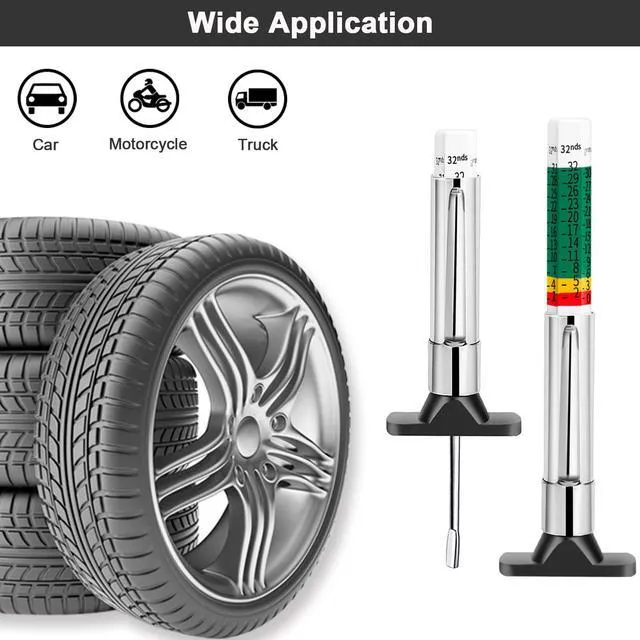 Alt view image 5 of 7 - Depth Gauge,Tire Tread Gauge Color Coded,Tread Depth Gauge in 1/32 inch(Pack of 2)