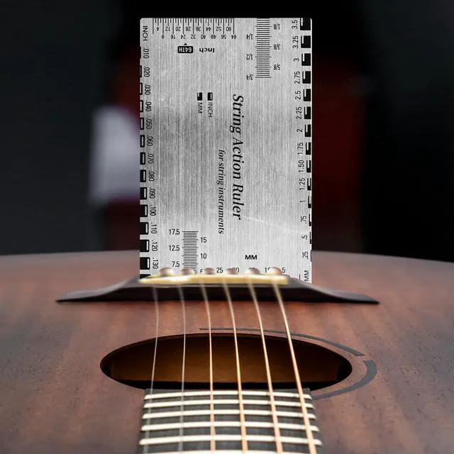 Alt view image 4 of 7 - Guitar String Action Gauge Ruler, Stainless Steel Luthier Setup Tool | String Action Measurement,Stainless Steel Construction,Clear Scale Markings,Compact Setup Tool,Versatile Application