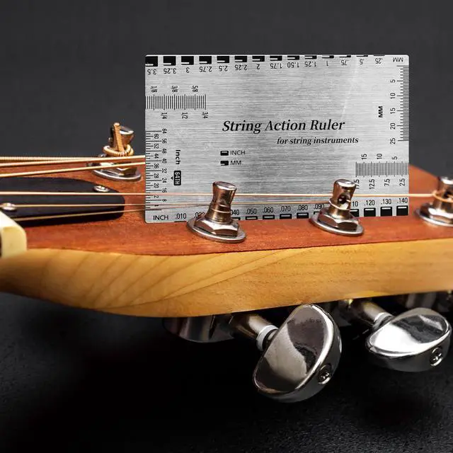 Alt view image 6 of 7 - Guitar String Action Gauge Ruler, Stainless Steel Luthier Setup Tool | String Action Measurement,Stainless Steel Construction,Clear Scale Markings,Compact Setup Tool,Versatile Application