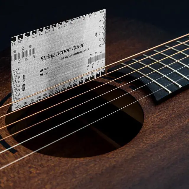 Alt view image 5 of 7 - Guitar String Action Gauge Ruler, Stainless Steel Luthier Setup Tool | String Action Measurement,Stainless Steel Construction,Clear Scale Markings,Compact Setup Tool,Versatile Application