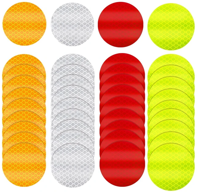 Main image of 40Pcs Dot Reflective Tape Sticker Warning Reflector Stickers Safety Night Visibility Waterproof Reflector Sticker for Vehicle, Bicycles, Motorcycles, Clothing