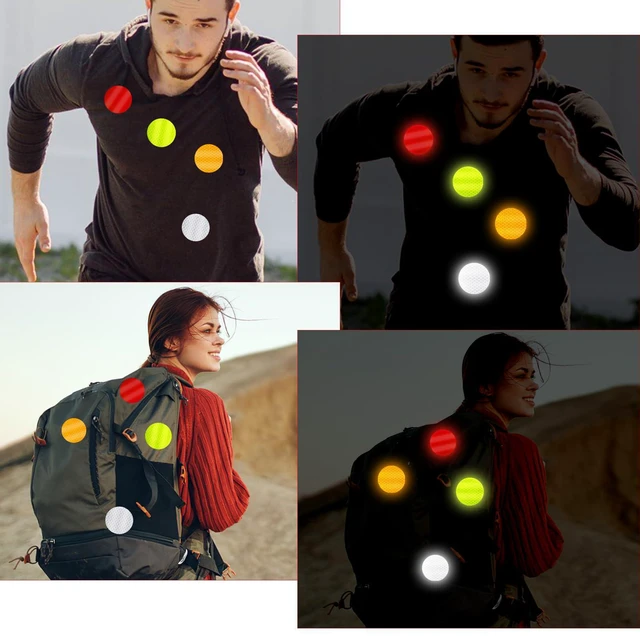 Alt view image 4 of 7 - 40Pcs Dot Reflective Tape Sticker Warning Reflector Stickers Safety Night Visibility Waterproof Reflector Sticker for Vehicle, Bicycles, Motorcycles, Clothing