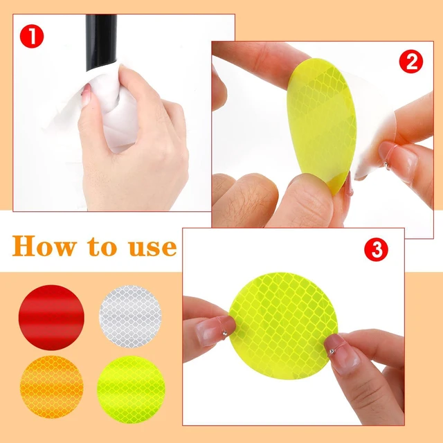 Alt view image 5 of 7 - 40Pcs Dot Reflective Tape Sticker Warning Reflector Stickers Safety Night Visibility Waterproof Reflector Sticker for Vehicle, Bicycles, Motorcycles, Clothing