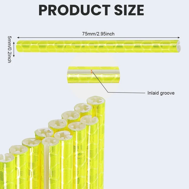 Alt view image 2 of 7 - 12PCS Plastic Bike Wheel Reflective Spoke Cover 7.5CM Long Bicycle Wheels Reflectors Reflecting Tubes for Night Riding