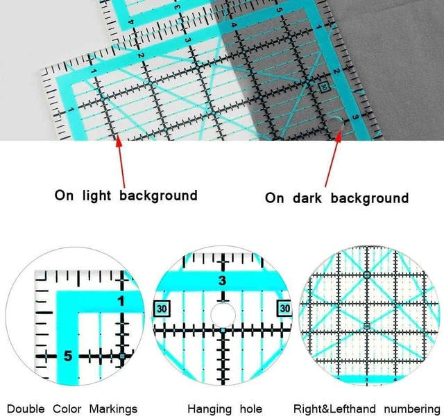 Alt view image 4 of 5 - 3 Quilting Square Ruler Quilting Templates(2.5"X2.5", 3.5"X3.5", 5"X5") | Quilting Rulers Acrylic Rulers Fabric Cutting Ruler for Quilting and Sewing
