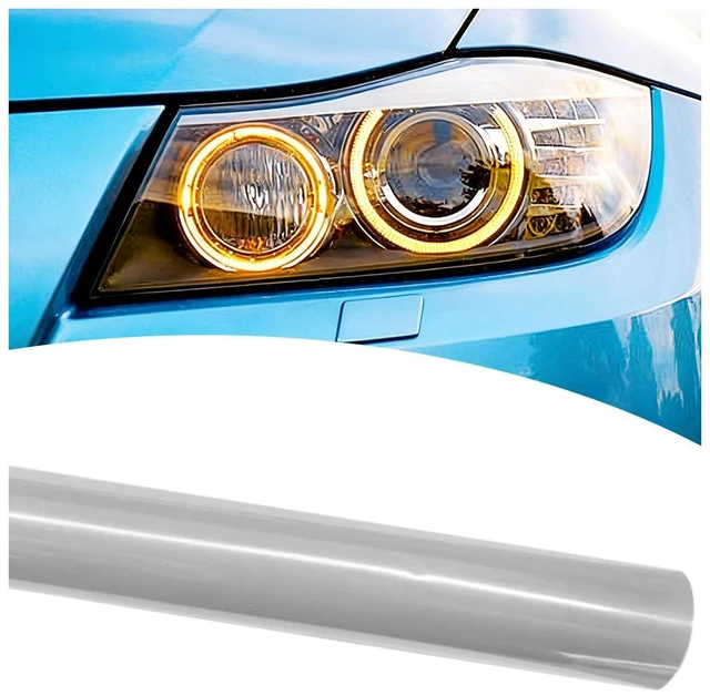 Main image of 11.88×48 Inch Car Headlight Taillight Tint Film, Clear | Self-Adhesive Fog Brake Light Vinyl Wrap Protector Film Roll, Cuttable Car Tint Sticker Auto Modification Cover for Vehicles