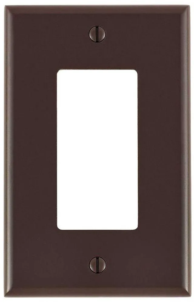 Main image of 1-Gang Decora/GFCI Device Decora Wallplate, Midway Size, Thermoset, Device Mount, 80601, Brown