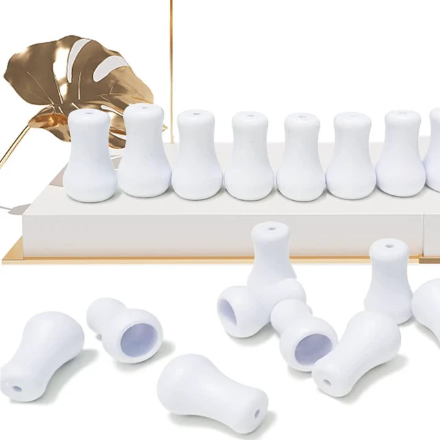 Alt view image 2 of 5 - 10pcs White Plastic Cord Tassel, Blind Pull Cord Knobs for Blinds or Shades