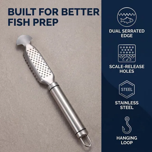 Alt view image 6 of 7 - 1Pc Fish Scales Scraping Tool,Multifunction Stainless Steel Fish Scale Knife Fish Cleaning Kit,Fish Scale Peeler,Fish Descaler Tool,Fish Scaler Remover,Fish Scaler Fish Scale Removing Tool