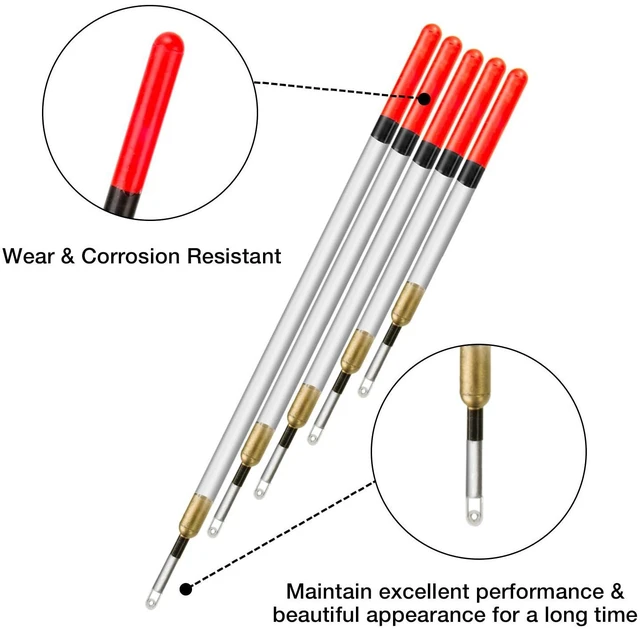 Alt view image 6 of 7 - 20 Pcs/5 Sizes Fishing Floats Set 11/13/15/17/19 cm Fishing Tackle Wagglers Straight Insert Fishing Pipe Transparent Coarse Tube for Deep Water Sea Fishing Bait Suspend in Target Water Layer