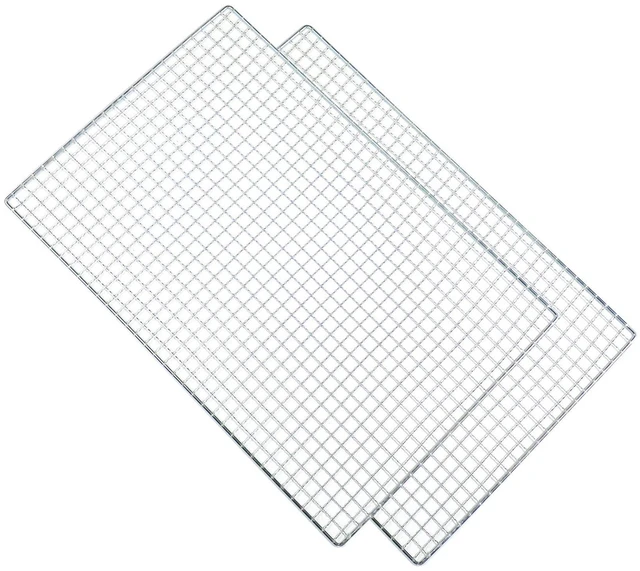 Main image of Roasting Racks, 2 Pcs 11.8 Inch x 7.9 Inch Stainless Steel Grill Racks Grid Net for Baking and Cooling of Barbeque in Oven, Party, Dinning and Outdoors (2, 11.8 inch x 7.9 inch)