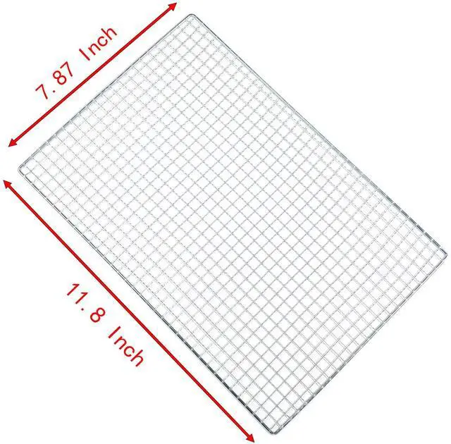 Alt view image 2 of 5 - Roasting Racks, 2 Pcs 11.8 Inch x 7.9 Inch Stainless Steel Grill Racks Grid Net for Baking and Cooling of Barbeque in Oven, Party, Dinning and Outdoors (2, 11.8 inch x 7.9 inch)