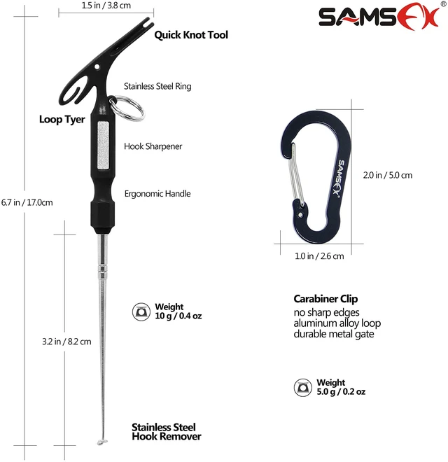Alt view image 2 of 6 - SAMSFX Fishing Loop Tyer and Quick Knot Tool Fishing Hook Remover Tools (Black Handle)