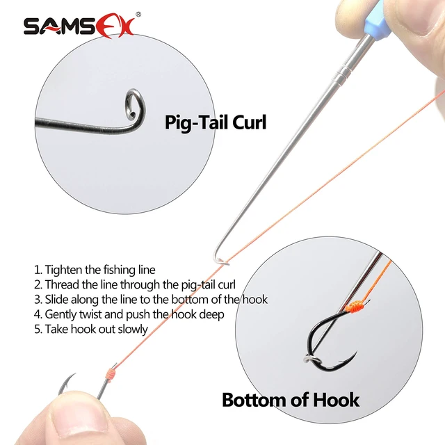 Alt view image 5 of 6 - SAMSFX Fishing Loop Tyer and Quick Knot Tool Fishing Hook Remover Tools (Black Handle)