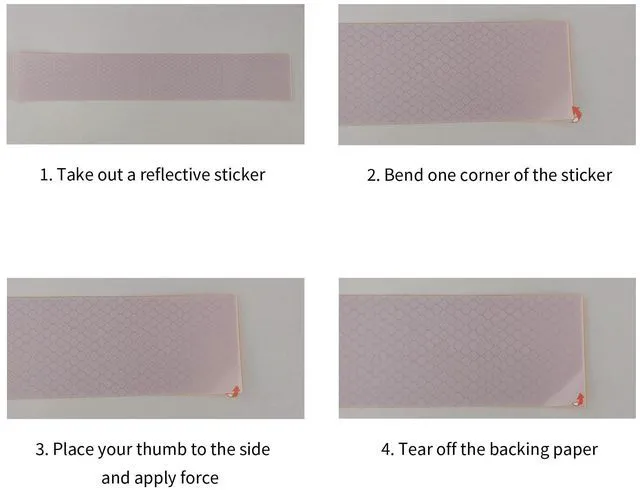 Alt view image 3 of 3 - Reflective Tape 2" x 11.8" -10 Pcs Outdoor Waterproof High Visibility Safety Tape Warning Marking Strong Adhesive Tape for Trucks, Trailers, Cars, Road Signs