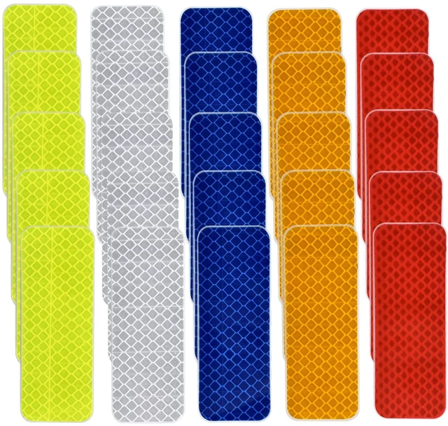 Main image of 50 Pcs Warning Reflective Stickers Assortment Outdoor Waterproof Reflective Tape Safety Reflective Stickers 1.2x3.25Inch Driveway Reflectors Stickers Night Visibility Adhesive Stickers