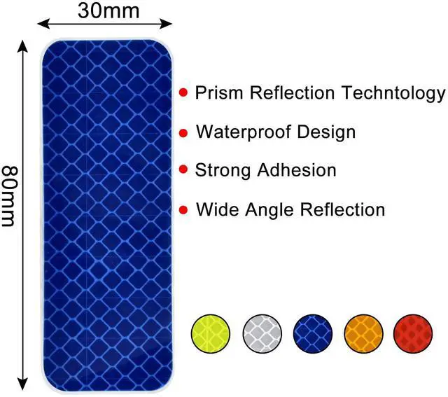 Alt view image 2 of 7 - 50 Pcs Warning Reflective Stickers Assortment Outdoor Waterproof Reflective Tape Safety Reflective Stickers 1.2x3.25Inch Driveway Reflectors Stickers Night Visibility Adhesive Stickers