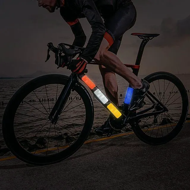 Alt view image 6 of 7 - 50 Pcs Warning Reflective Stickers Assortment Outdoor Waterproof Reflective Tape Safety Reflective Stickers 1.2x3.25Inch Driveway Reflectors Stickers Night Visibility Adhesive Stickers