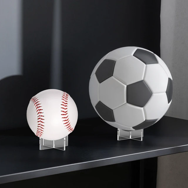 Alt view image 3 of 7 - UoYeet Ultra-Clear Acrylic Sports Ball Display Stand (3-Pack), Thick Shatterproof Holder for Softball, Baseball, Golf Ball & Memorabilia Small Size 1.97 x 1.1 inch