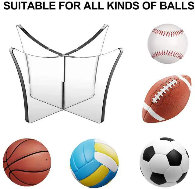 Alt view image 4 of 7 - Acrylic Display Rack, Ball Stand Holder Display Stand for Basketball, Football, Softball, Volleyball, Baseball (1 PC)