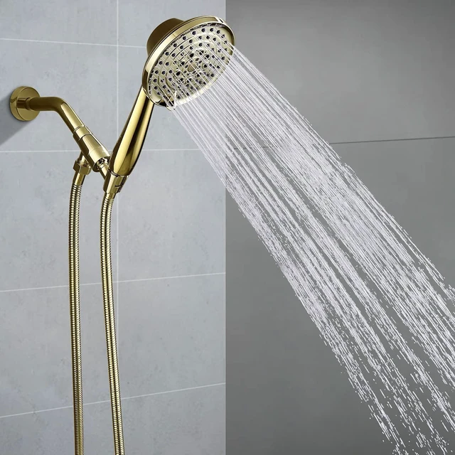 Alt view image 2 of 7 - Detachable Handheld Shower Head with Metal Holder & Hose | High Pressure, Adjustable Solid Brass Bracket Holder, 6 Spray Settings, 70" to 75" Long Stainless Steel Hose, Easy DIY
