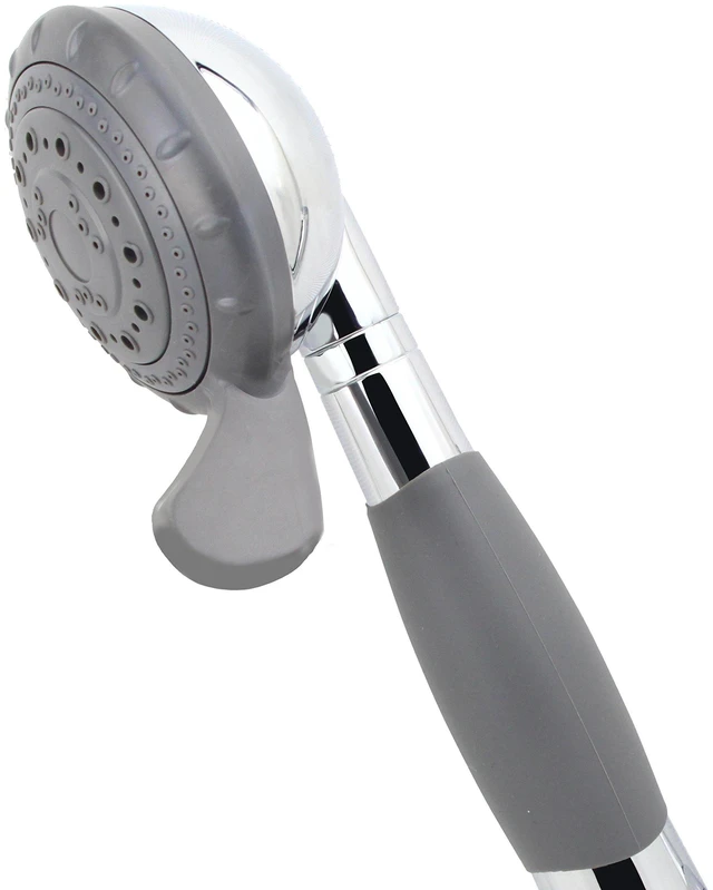 Main image of Handheld Shower, Fits Elderly and People Disabled in Action | Big-button Turning, Silicone Grip, Pause Setting, for Parkinson, Arthritis, 79 Inch Stainless Steel Hose Included, Chrome