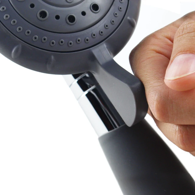 Alt view image 4 of 6 - Handheld Shower, Fits Elderly and People Disabled in Action | Big-button Turning, Silicone Grip, Pause Setting, for Parkinson, Arthritis, 79 Inch Stainless Steel Hose Included, Chrome