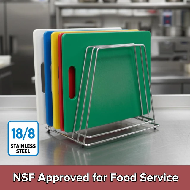 Alt view image 2 of 7 - Commercial Cutting Board Rack, Fits 1" Baking Pans and Sheets for Organizer | Professional Grade Stainless Steel with NSF, Guaranteed Rust Free, Holder for up to 6 Large Boards, Fits in Cabinets
