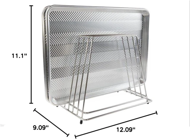 Alt view image 7 of 7 - Commercial Cutting Board Rack, Fits 1" Baking Pans and Sheets for Organizer | Professional Grade Stainless Steel with NSF, Guaranteed Rust Free, Holder for up to 6 Large Boards, Fits in Cabinets