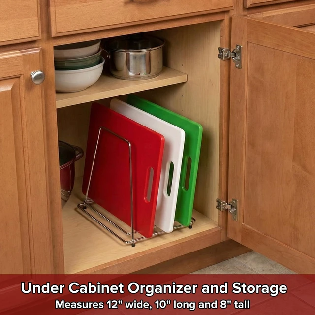 Alt view image 6 of 7 - Commercial Cutting Board Rack, Fits 1" Baking Pans and Sheets for Organizer | Professional Grade Stainless Steel with NSF, Guaranteed Rust Free, Holder for up to 6 Large Boards, Fits in Cabinets