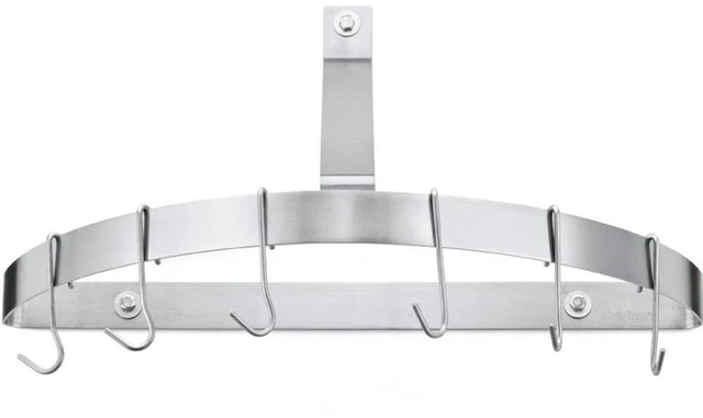 Main image of Half-Circle Wall-Mount Pot Rack, Brushed Stainless