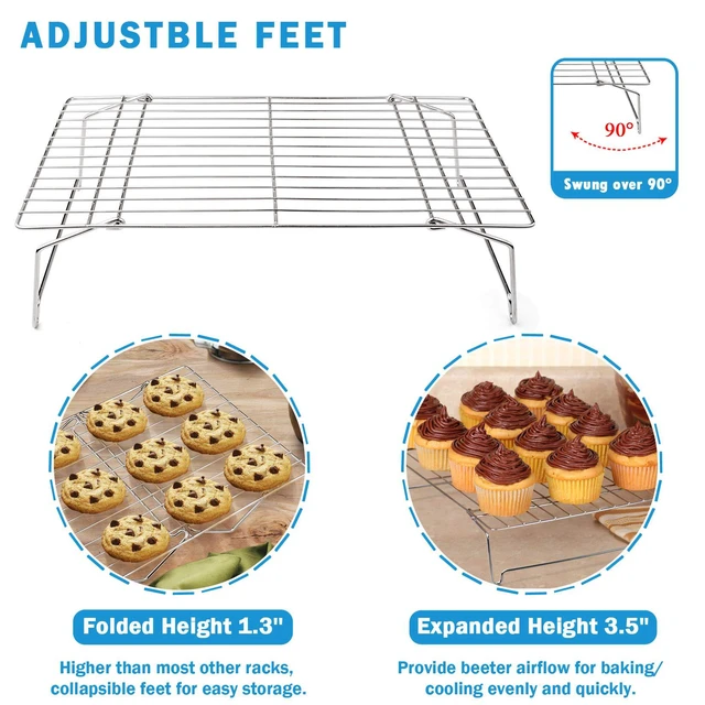 Alt view image 4 of 7 - 16 Inch Baking Sheet with Rack Set, Pans with Stackable Racks | 2 Baking Sheets + 2 Cooling Wire Racks, Dishwasher & Oven Safe, Non-toxic & Lasting Use, Fit for Regular Oven