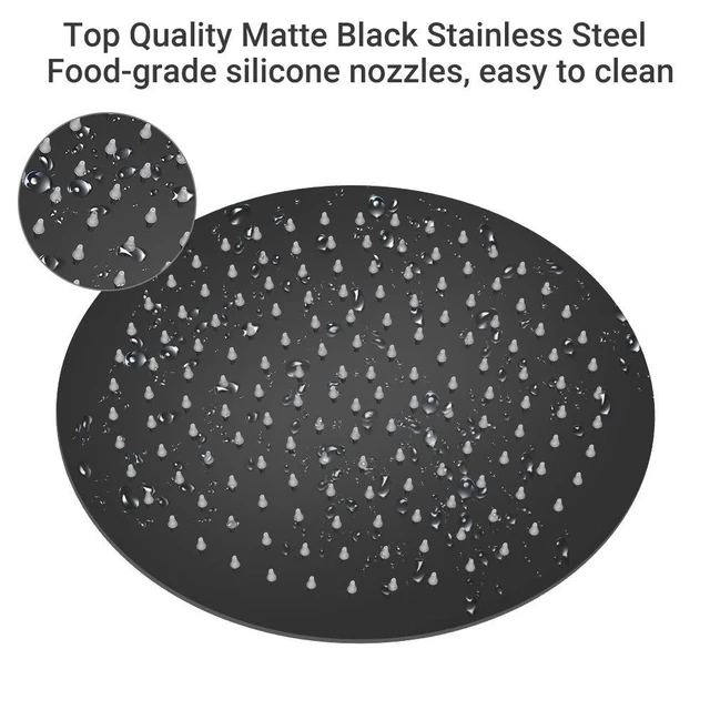 Alt view image 4 of 6 - Rain Shower Head, Ultra-Thin Design-Pressure Boosting, Awesome Some Experience, High Flow Stainless Steel Rainfall Head (12 Inch, Matte Black)