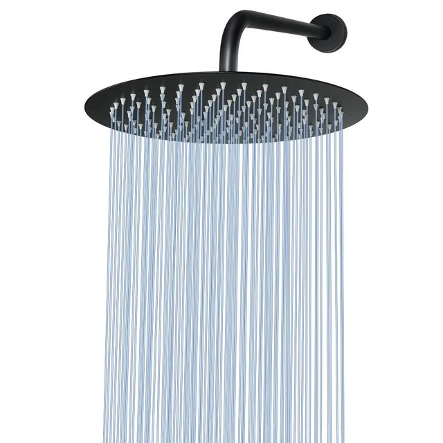 Alt view image 6 of 6 - Rain Shower Head, Ultra-Thin Design-Pressure Boosting, Awesome Some Experience, High Flow Stainless Steel Rainfall Head (12 Inch, Matte Black)