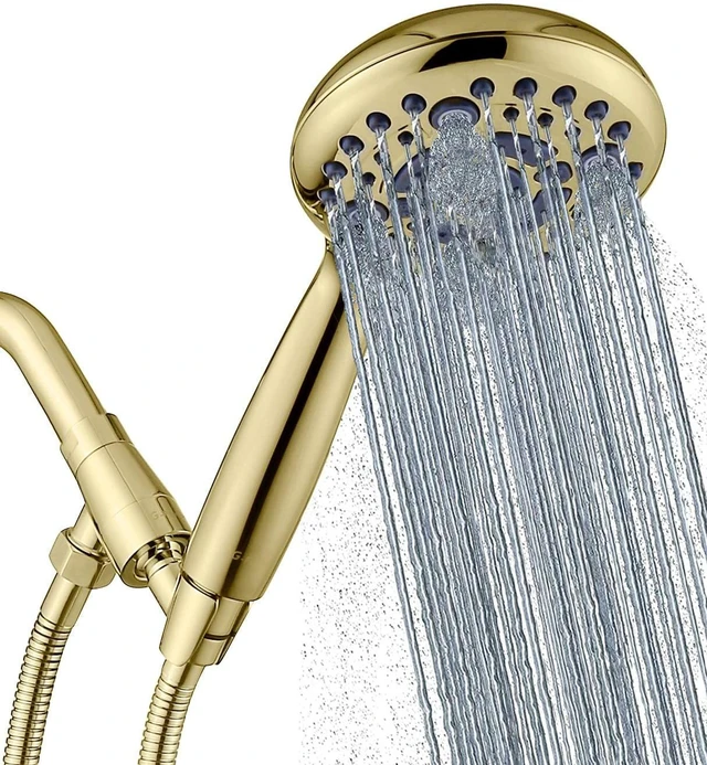 Main image of High Pressure 6 Mode Hand Held Shower Head with Extra Long Hose | High Pressure, 6 Spray Modes with Water Saving Mode, Easy Install, Adjustable Angle with Secure Lock, Extra Long Hose