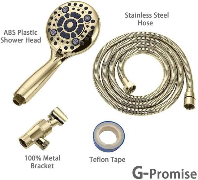 Alt view image 6 of 7 - High Pressure 6 Mode Hand Held Shower Head with Extra Long Hose | High Pressure, 6 Spray Modes with Water Saving Mode, Easy Install, Adjustable Angle with Secure Lock, Extra Long Hose