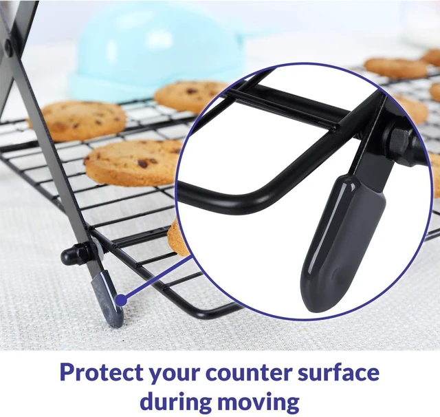 Alt view image 4 of 7 - 2/3/4-Tier Upgraded Collapsible Cooling Rack with Adjustable 3 Setting Design Stackable Roasting Cooking Drying Wire Cooling Rack for Cookies Baking Gifts for Women