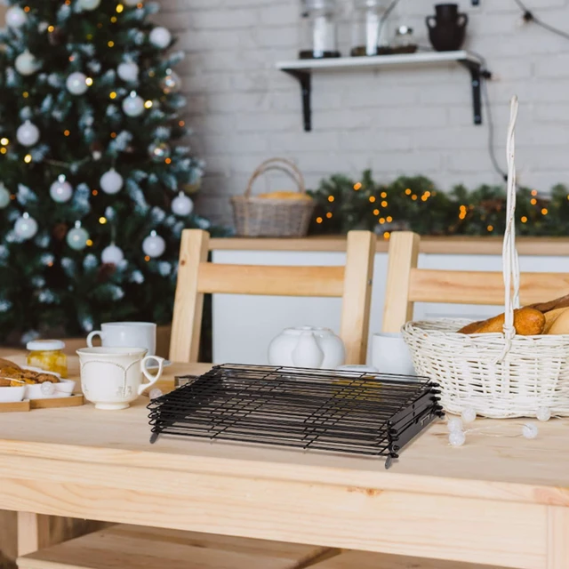 Alt view image 7 of 7 - 2/3/4-Tier Upgraded Collapsible Cooling Rack with Adjustable 3 Setting Design Stackable Roasting Cooking Drying Wire Cooling Rack for Cookies Baking Gifts for Women