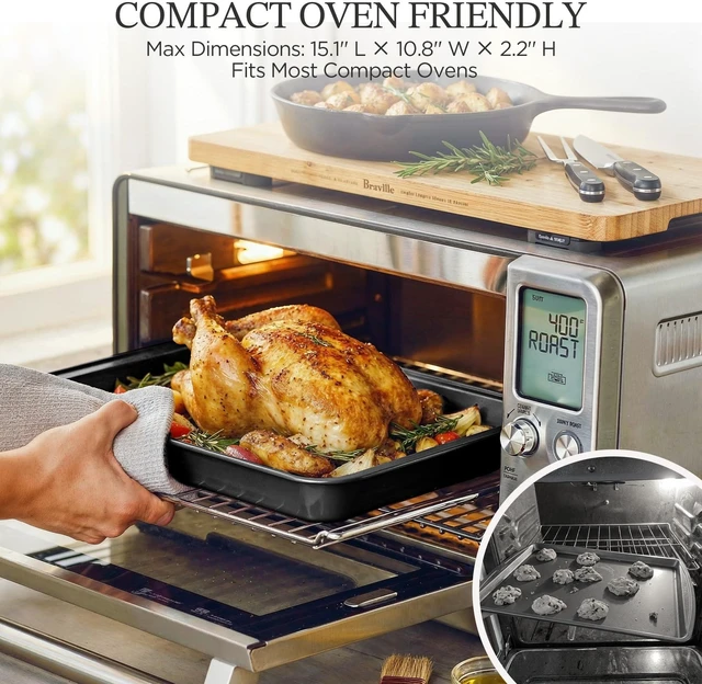 Alt view image 4 of 7 - Compact Baking Pans Sets, Nonstick Bakeware Sets 19-Piece with Round/Square Cake Pan, Loaf Pan, Muffin Pan, Cookie Sheet, Roast Pan, Cooling Rack, Carbon Steel Bake Set
