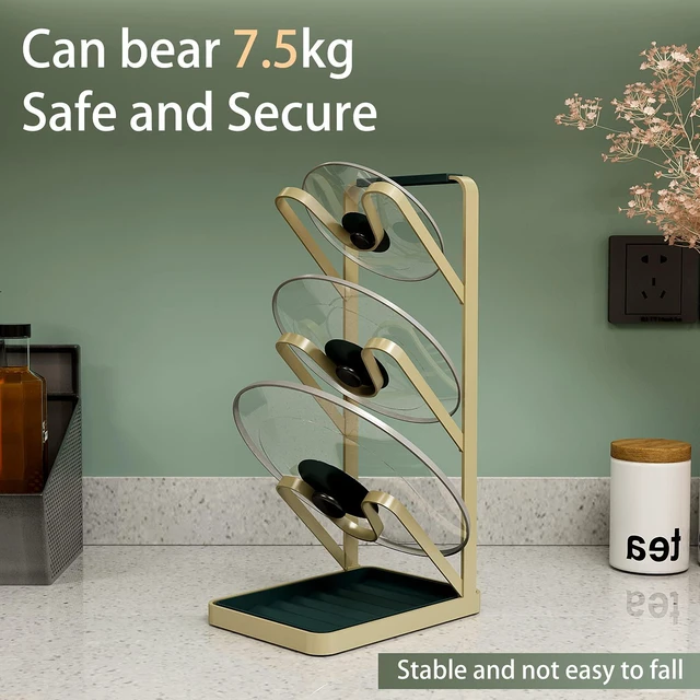 Alt view image 3 of 6 - szxzy01 Lid Stand Lid Organizer Pot Lid Rack Holder for Utensils in Kitchen Cabinet Spatula Rack,Cutting Boards,Spoon Storage Gold