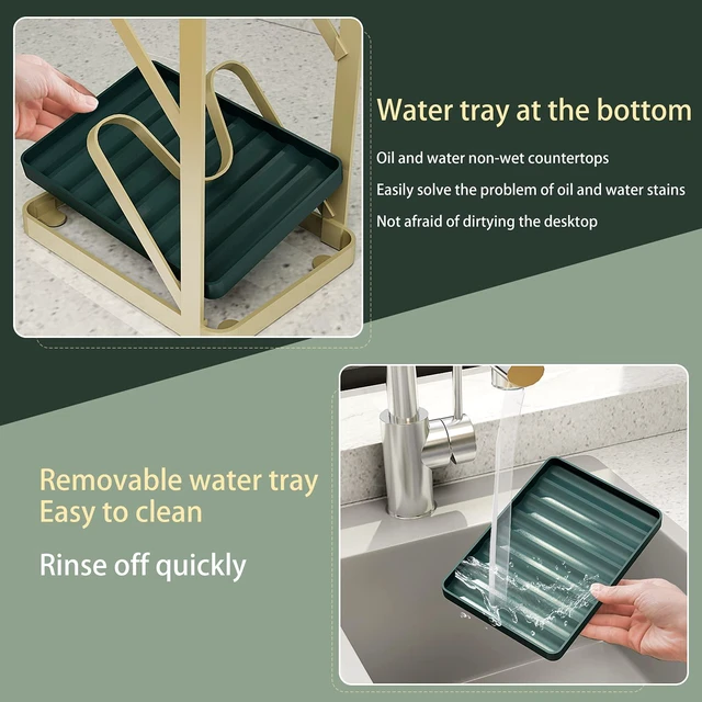 Alt view image 6 of 6 - szxzy01 Lid Stand Lid Organizer Pot Lid Rack Holder for Utensils in Kitchen Cabinet Spatula Rack,Cutting Boards,Spoon Storage Gold