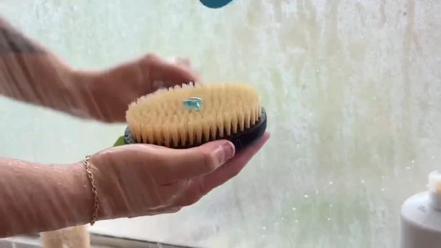 Alt view image 3 of 7 - Long Handle Bath BrushBack Scrubber for Shower, Exfoliating Body Brush with Bristles for Wet & Dry Brushing, Shower Brush for Men & Women