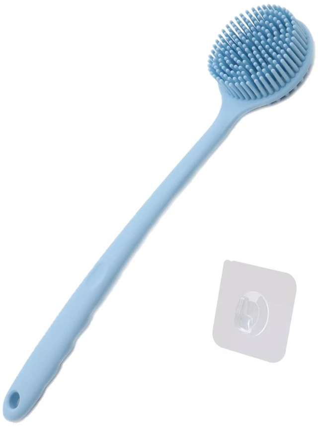 Main image of Silicone Body Scrubber, Long Handle Back Scrubber for Shower Brush,Exfoliating Body Scrubber, Shower Scrubber for Body Brush, Soft Silicone Bath Brush for Men,Women&Kids,with a Free Hook