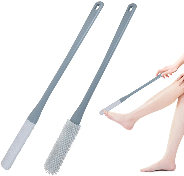 Main image of Toe Cleaning Brush 15.7" Foot Scrubber in Shower with Long Handle Silicone Gap Brush Between Toes Cleaner Soft Feet Care Scrub for Seniors,Elderly, Men and Women 2Pack