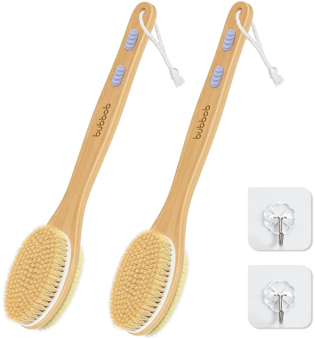 Main image of Back Scrubber for Shower,Bath Brush with Long Handle,Men and Women (2 Pack) | Bath Brush Body Exfoliator for Wet or Dry Brushing