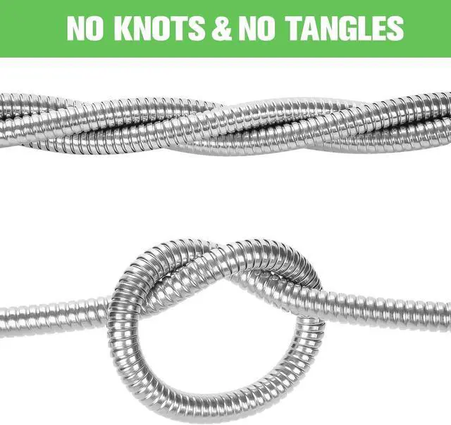 Alt view image 6 of 7 - 100FT Flexible Stainless Steel Garden Hose Heavy Duty Anti-Kink Rust Proof Water Hose with Leak-Proof 3/4 Inch Brass Fittings and Multi-Function Sprayer Nozzles for Outdoor Yard Cleaning Watering